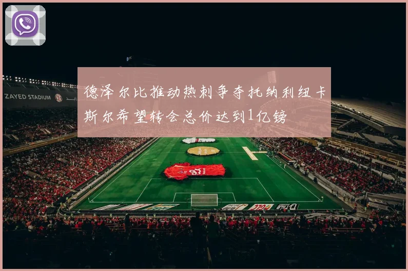 德泽尔比推动热刺争夺托纳利纽卡斯尔希望转会总价达到1亿镑